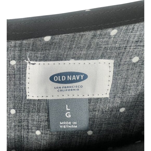 Old Navy Womens Black Polka Dot Dress With Back Zipper Detail Size Large - Picture 6 of 11